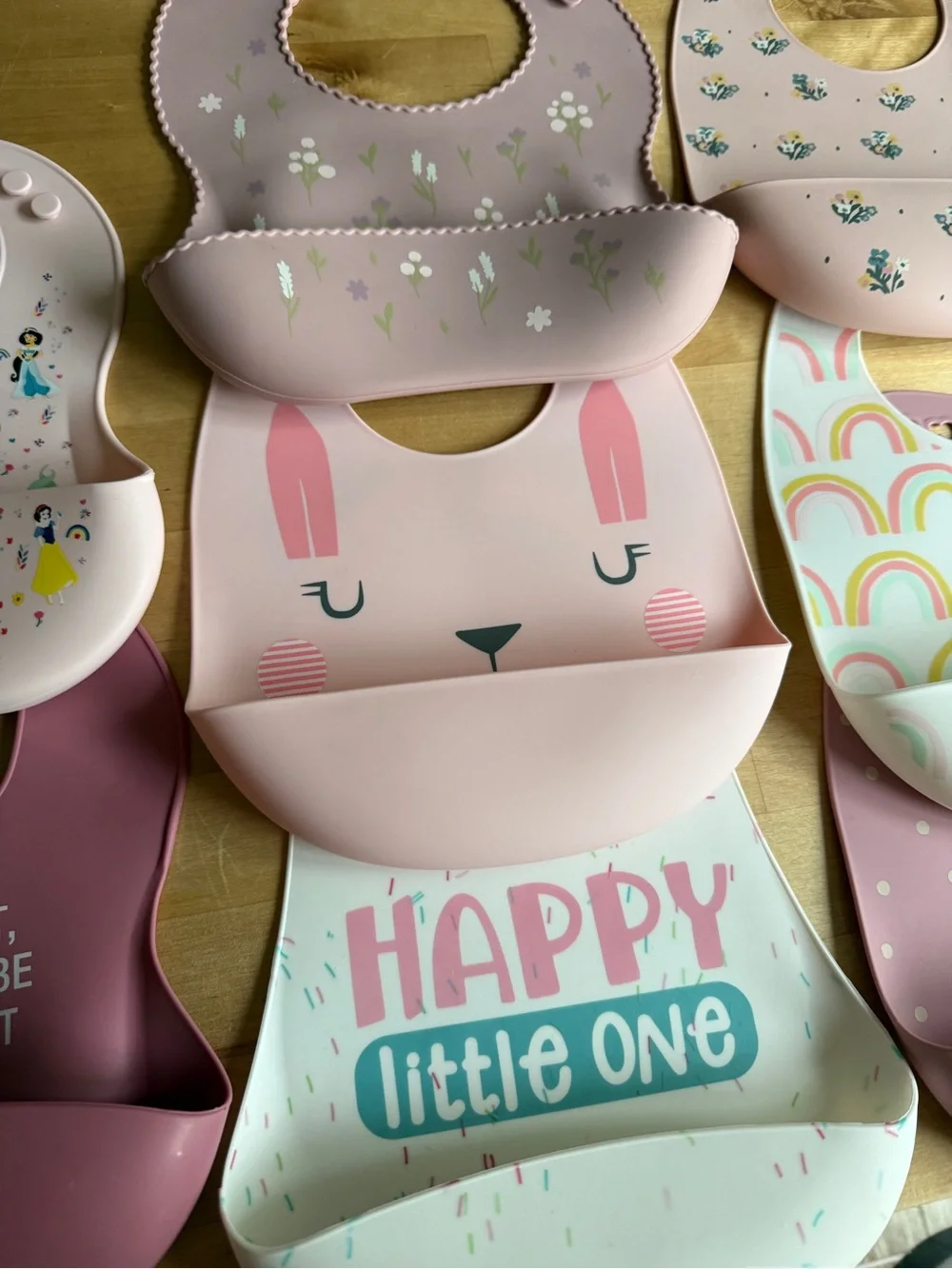 Baby Girl Toddler Silicone Bibs Set of 8